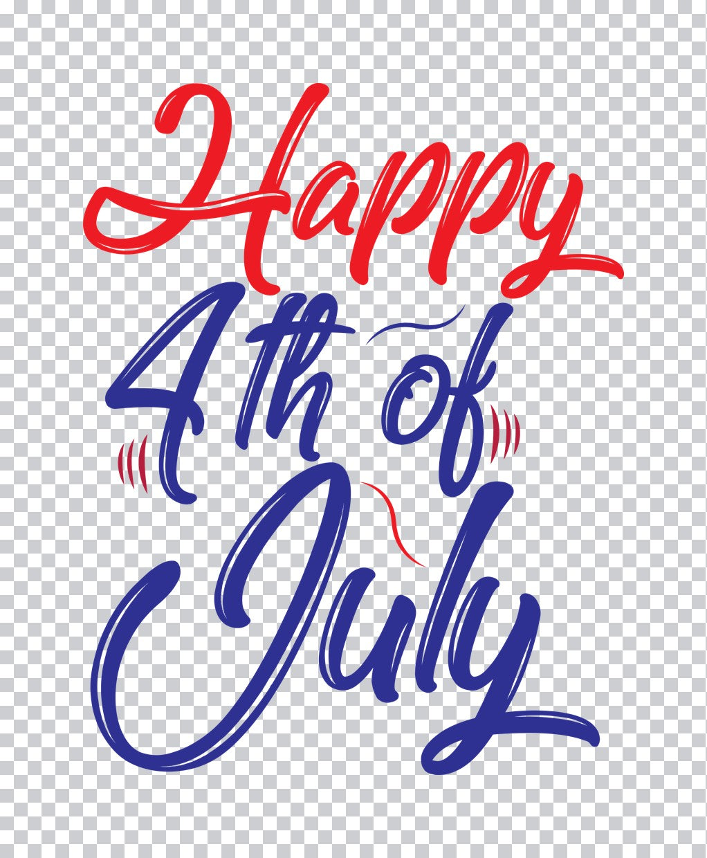 Happy 4th of July Script DTF Transfer