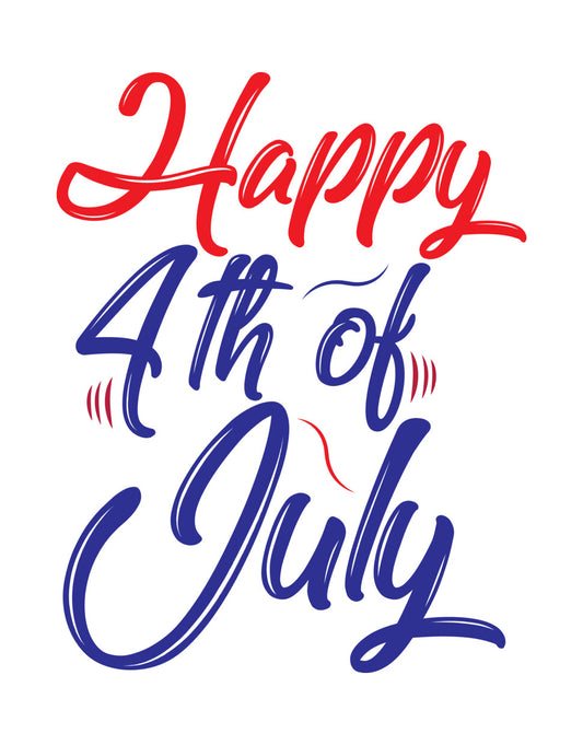 Happy 4th of July Script DTF Transfer