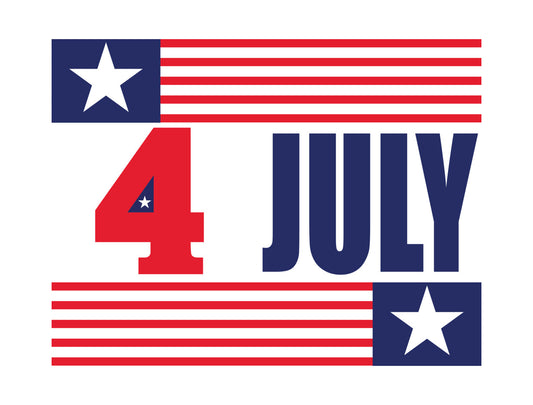 4th of July Stars and Stripes Typography DTF Transfer