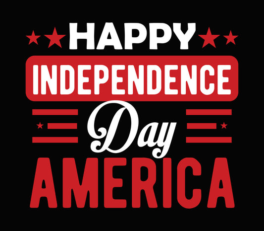 Independence America Patriotic Text DTF Transfer