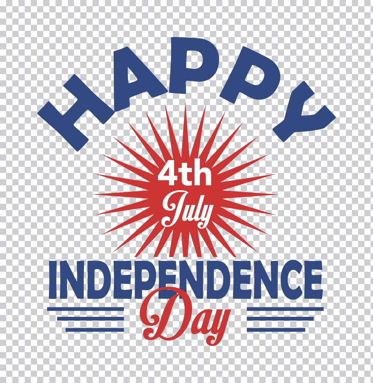 Happy 4th of July Starburst DTF Transfer