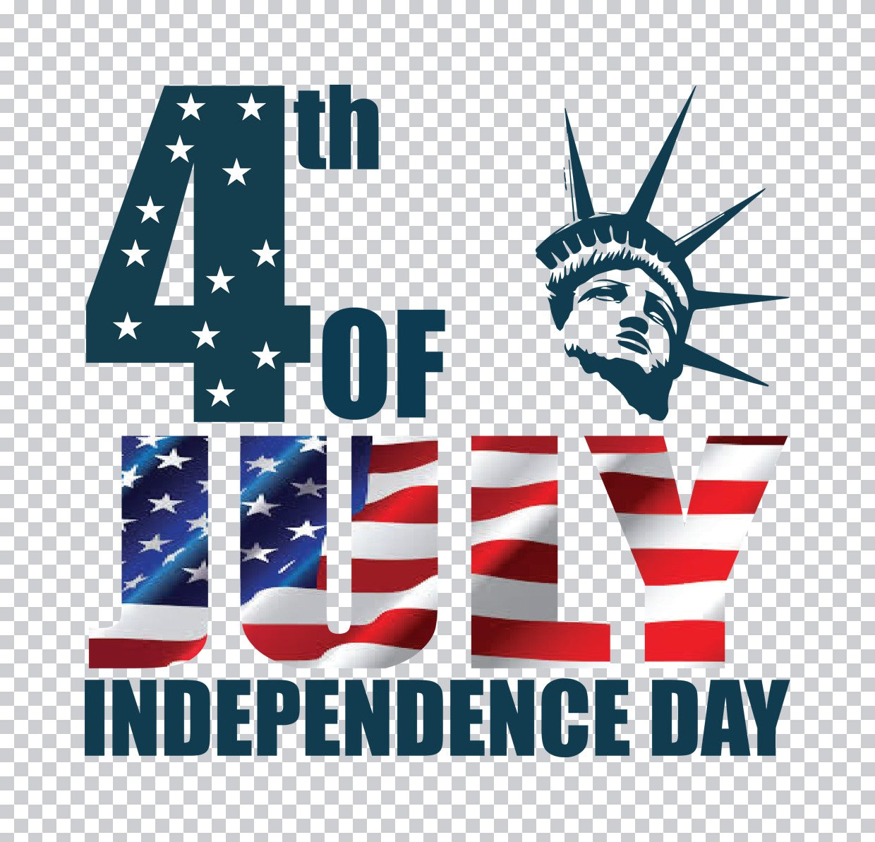 Statue of Liberty 4th of July DTF Transfer