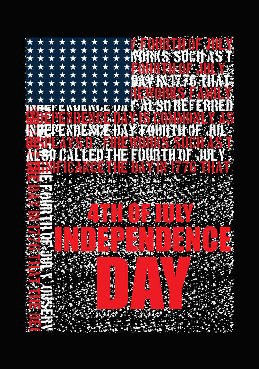 Patriotic Flag Text Independence Day DTF Transfer