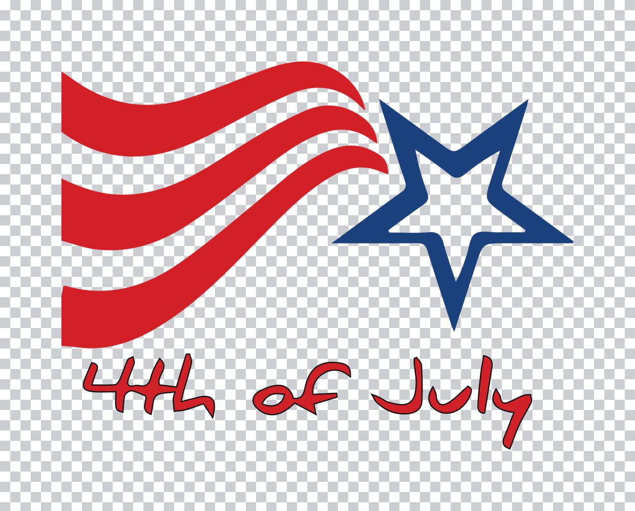 Waving Flag Star Design DTF Transfer