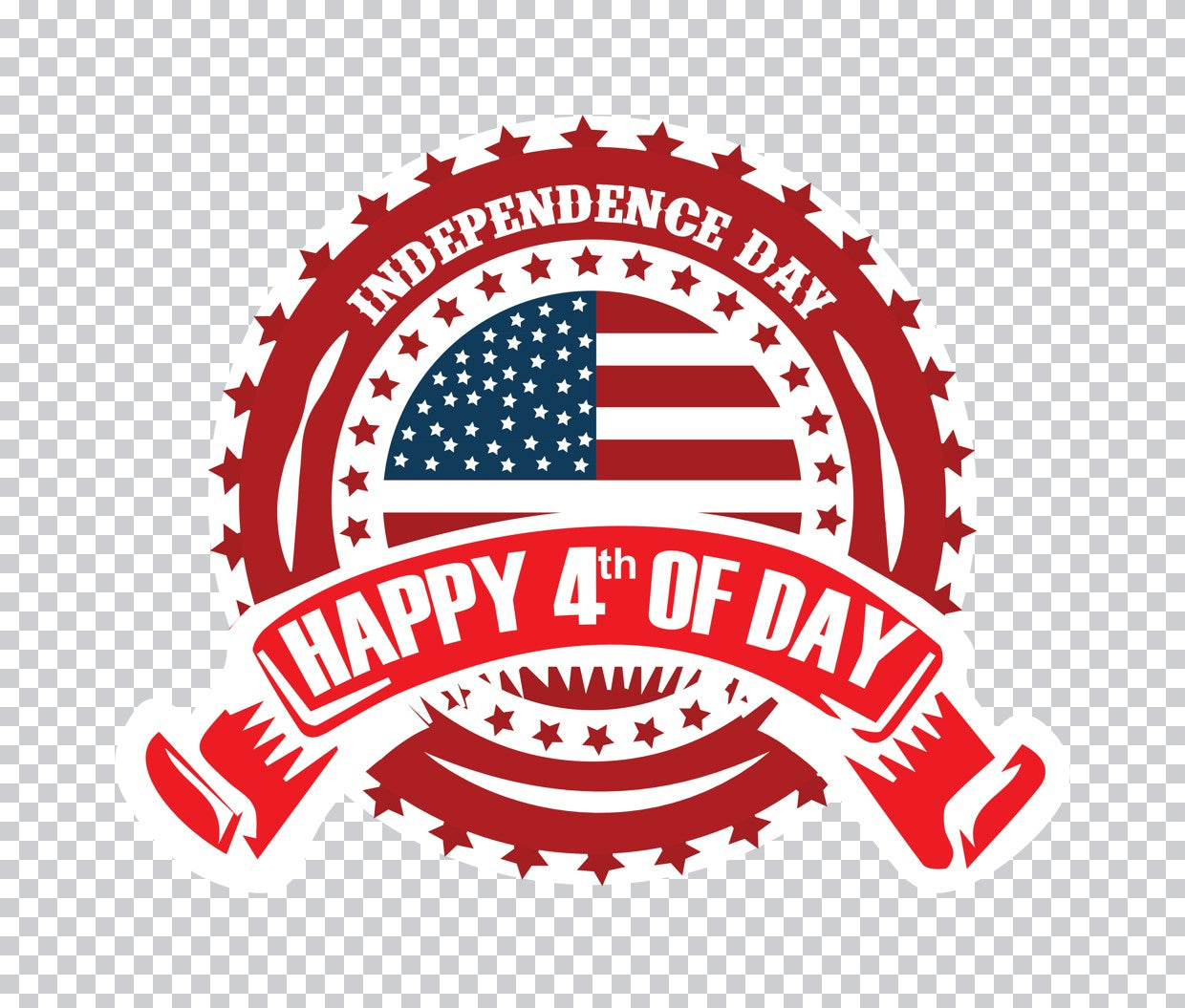 Happy 4th of July Vintage Emblem DTF Transfer