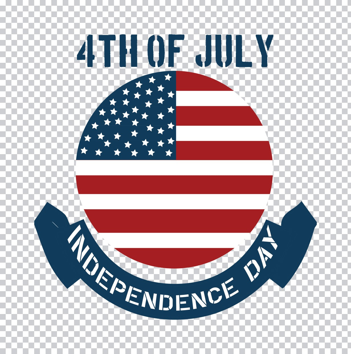 Independence Day Flag Circle DTF Transfer