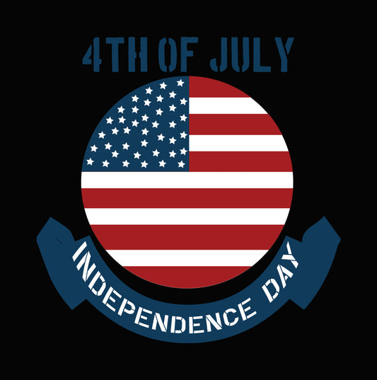 Independence Day Flag Circle DTF Transfer