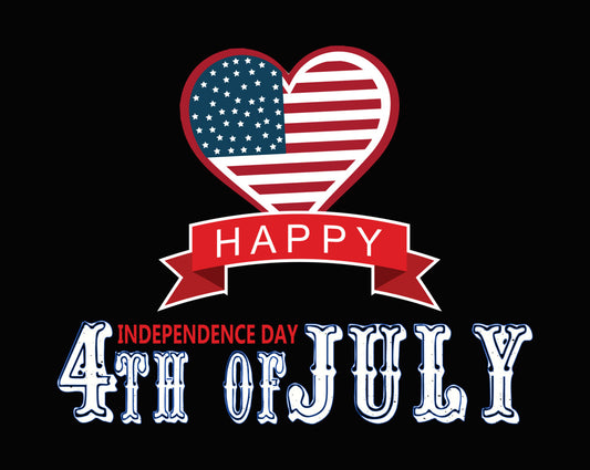 Happy 4th of July Heart Flag DTF Transfer