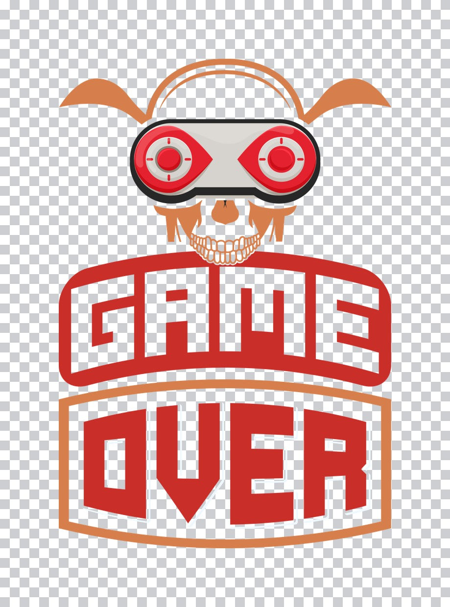Game Over Skull VR DTF Transfer