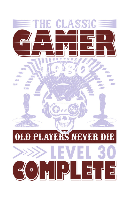 Classic Gamer 1980 Level 30 DTF Transfer