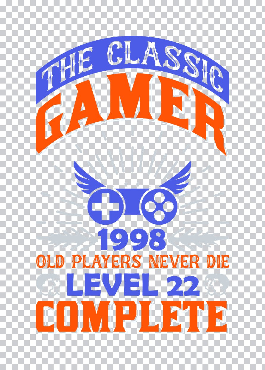 Classic Gamer 1998 Level 22 DTF Transfer