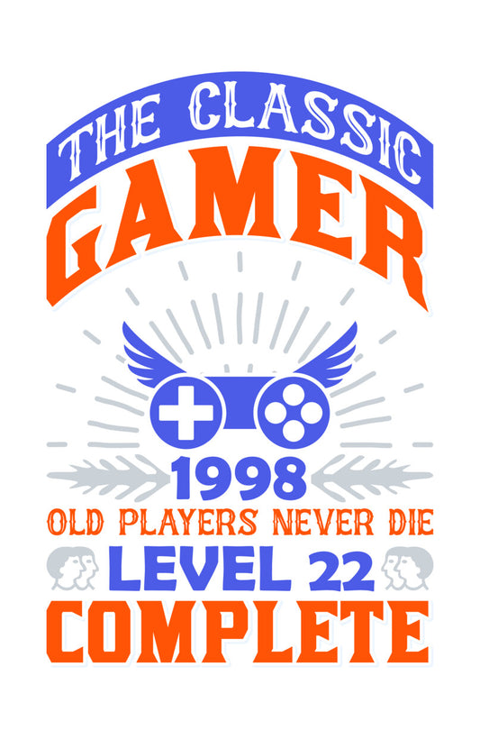 Classic Gamer 1998 Level 22 DTF Transfer