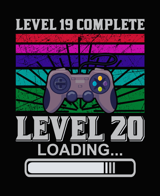 Level 20 Loading Gaming Birthday DTF Transfer