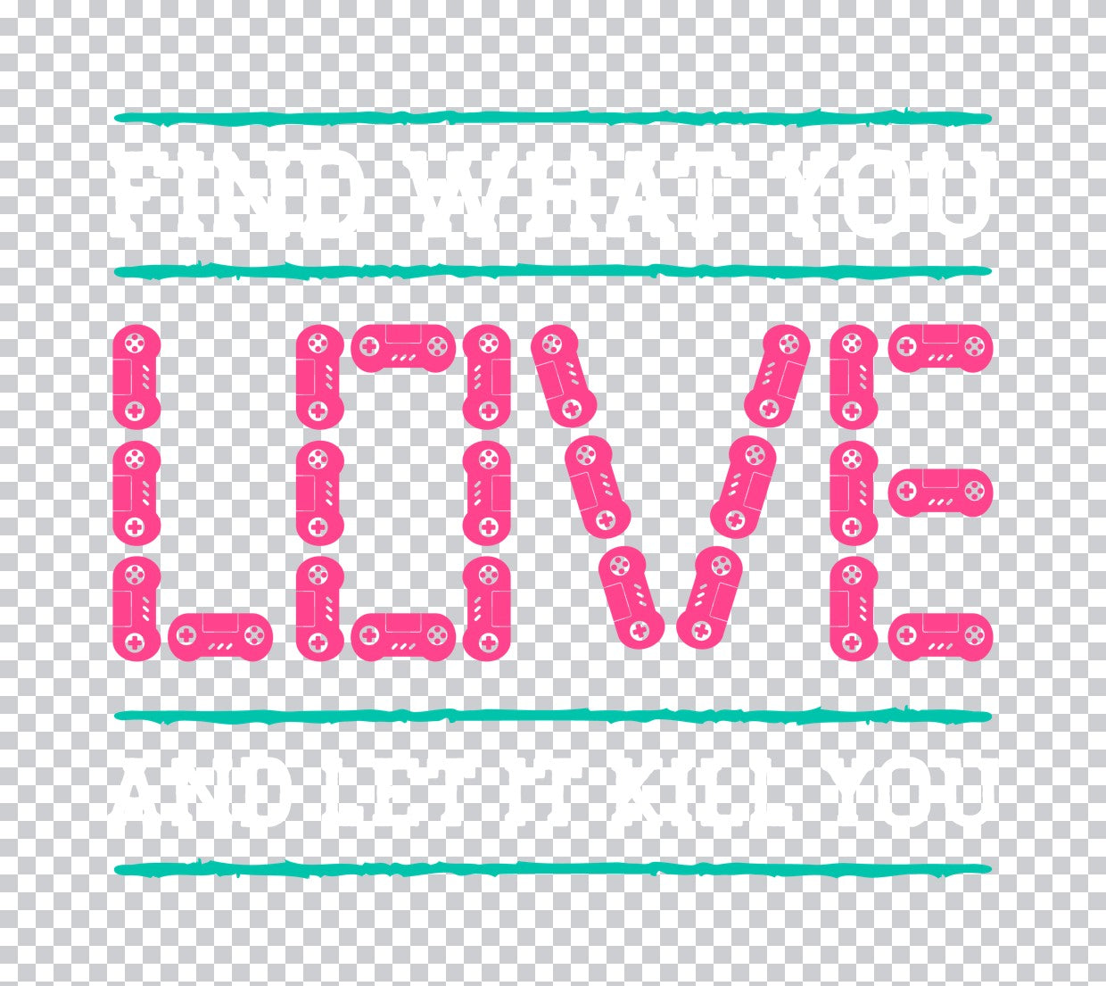 Gaming Controller Love Typography DTF Transfer