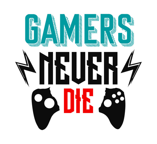 Gamers Never Die Controller DTF Transfer