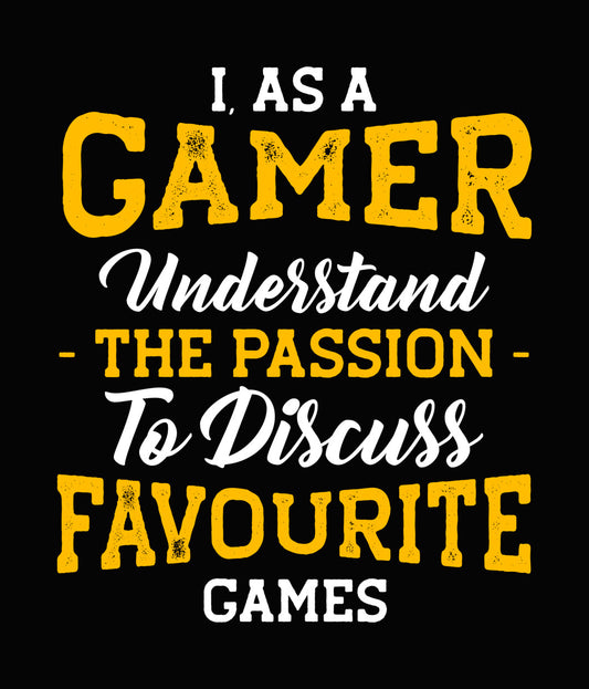 Gamer Passion Favourite Typography DTF Transfer