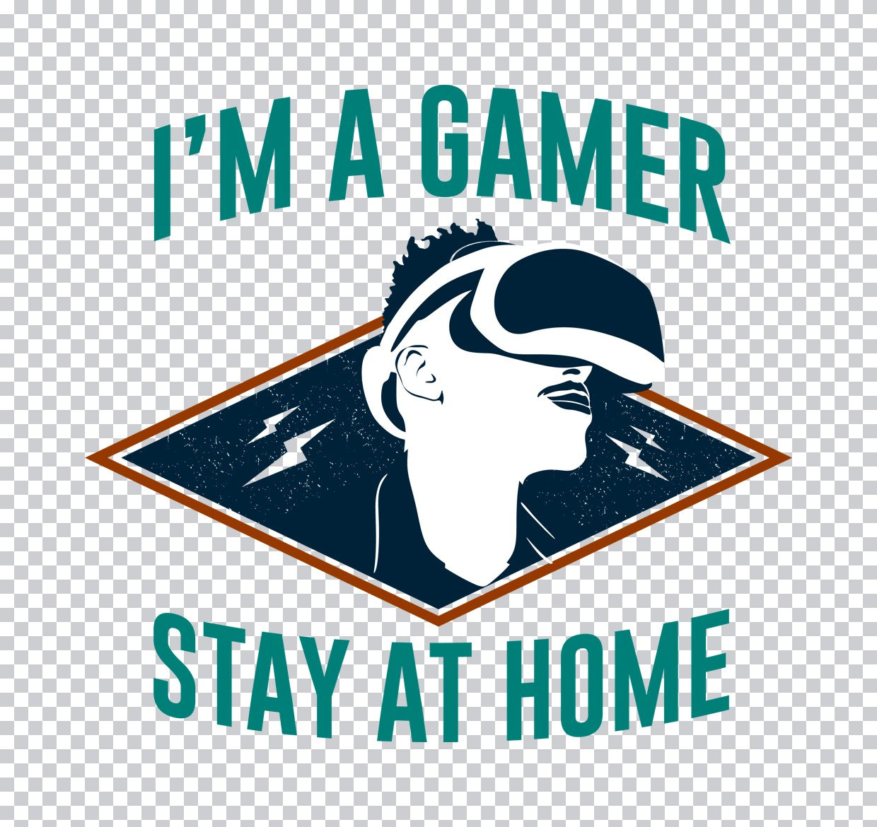 I'm A Gamer Stay At Home VR DTF Transfer