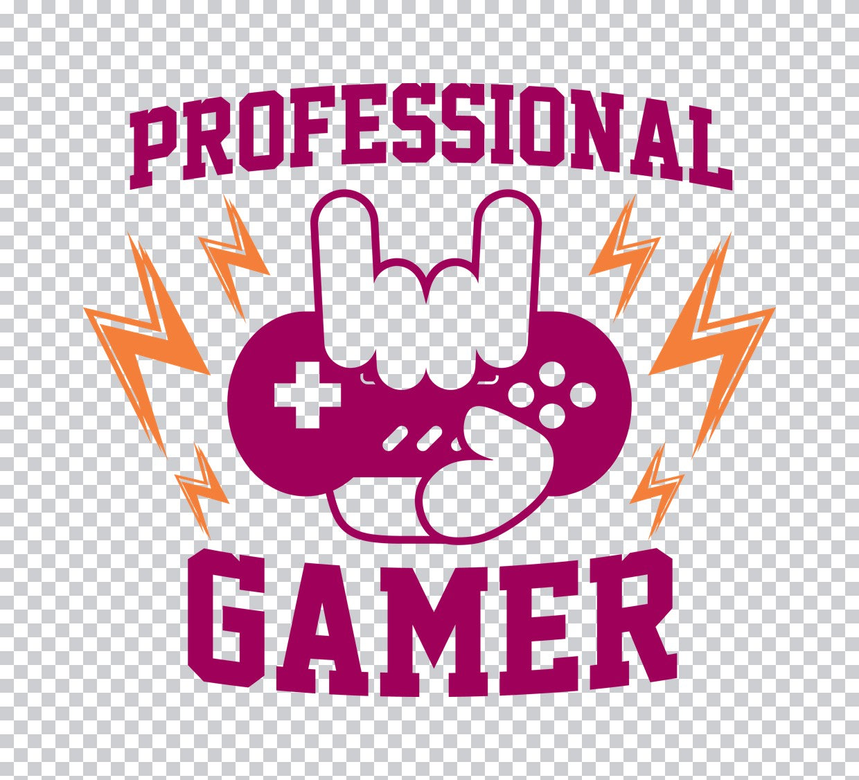 Professional Gamer Rock Hand DTF Transfer