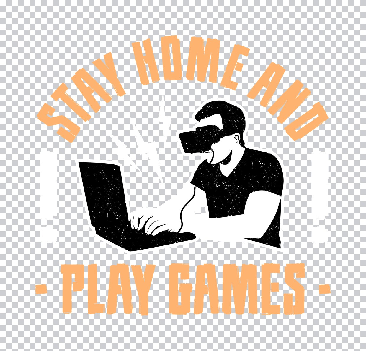 Stay Home and Play Games VR DTF Transfer