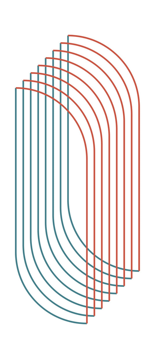 Rounded Capsule Line Art DTF Transfer