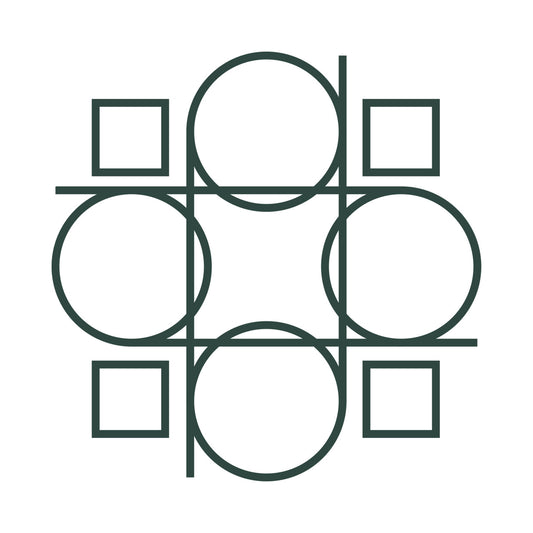 Geometric Circle Square Grid DTF Transfer