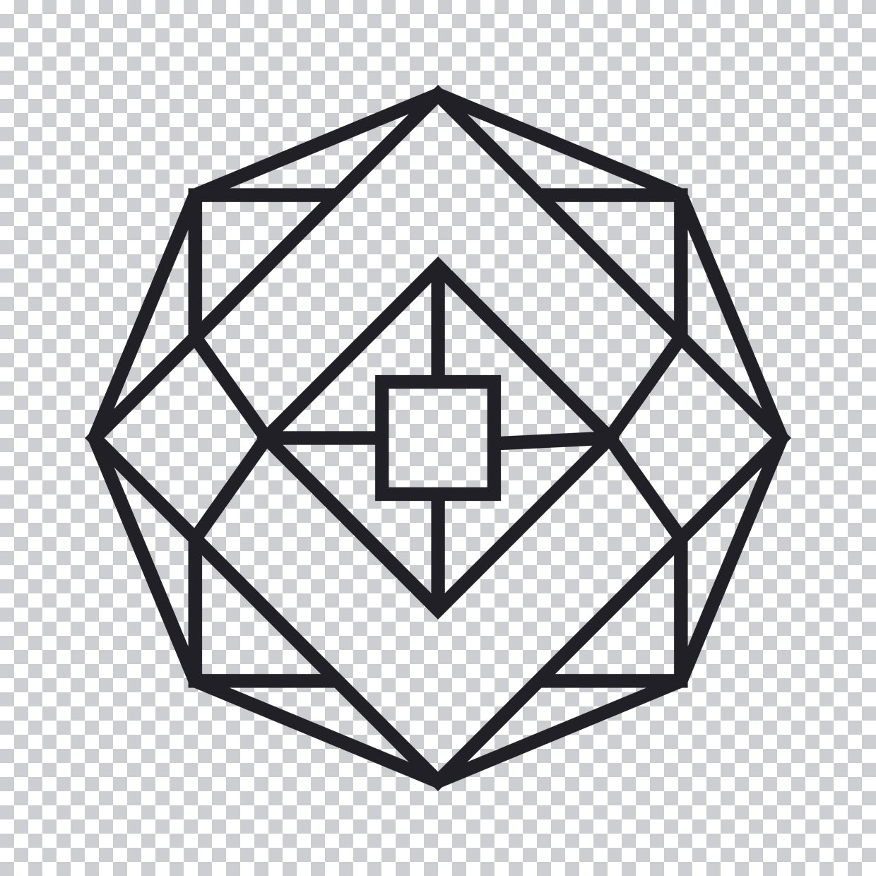 Geometric Crystal Outline DTF Transfer