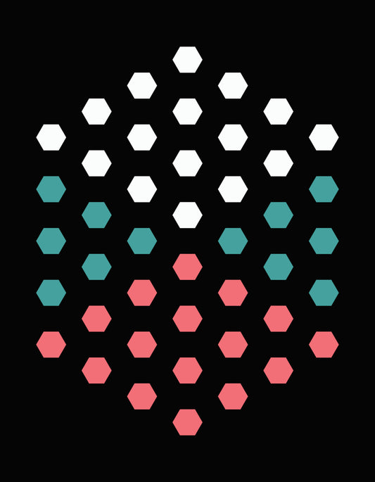 Hexagon Gradient Geometric DTF Transfer