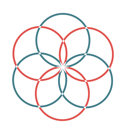 Geometric Flower Interlocking Circles DTF Transfer