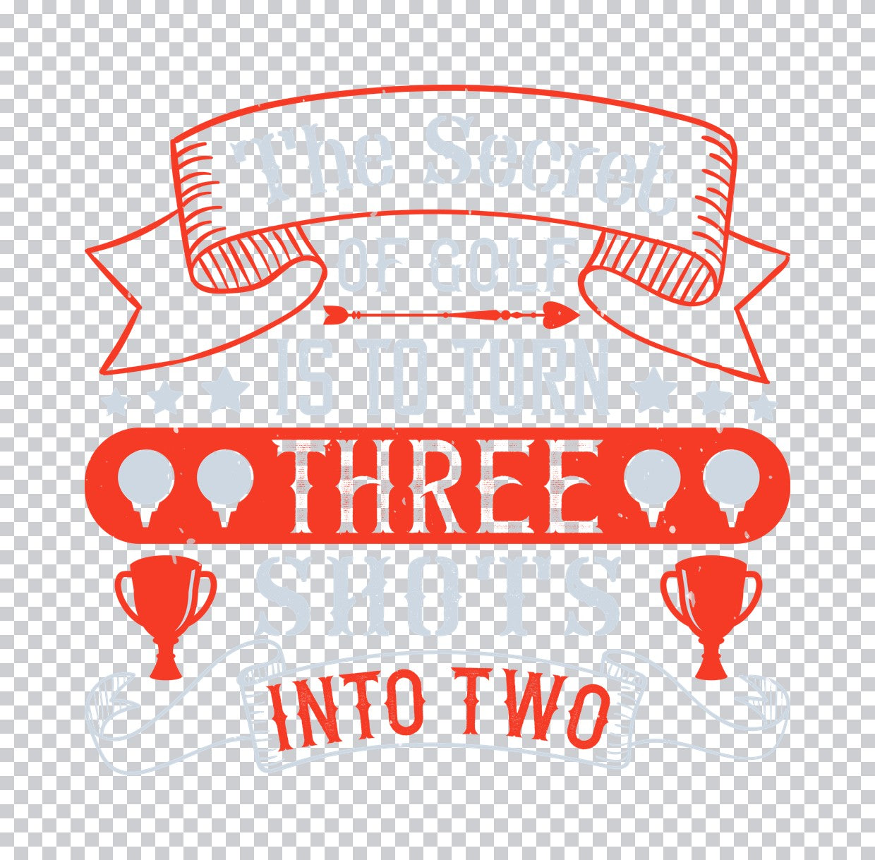 Secret of Golf Three Into Two DTF Transfer