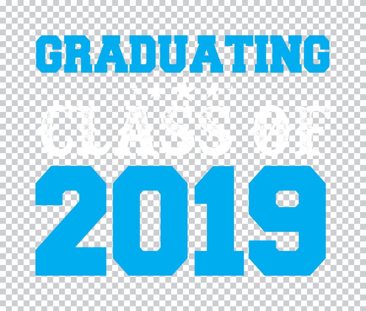 Graduating 2019 Bold Blue DTF Transfer