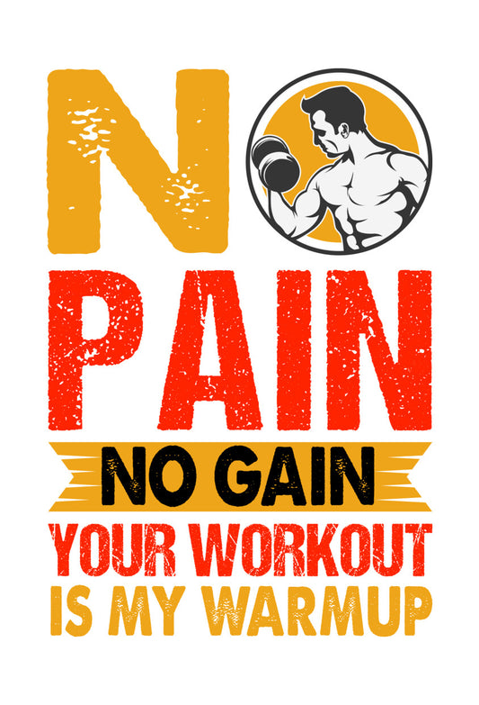 No Pain No Gain Workout DTF Transfer