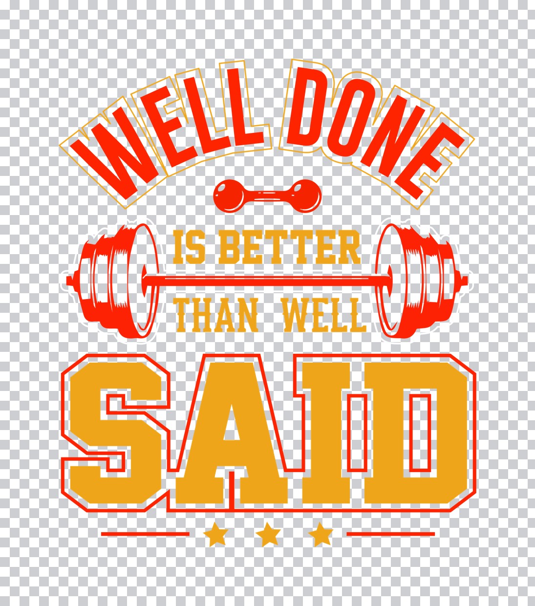 Gym Train Motivational Barbell DTF Transfer