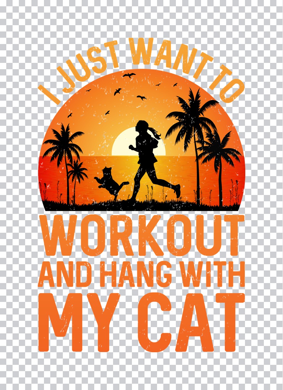 Workout And Hang With My Cat DTF Transfer