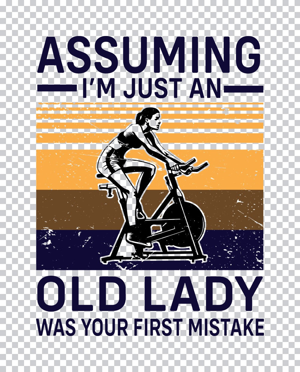Funny Old Lady Spin Class DTF Transfer