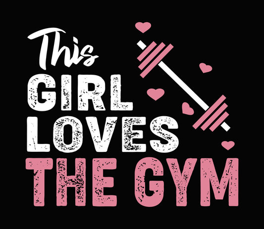 The Gym Pink Heart Barbell DTF Transfer