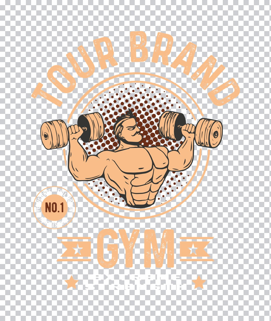 No.1 Gym Vintage Weightlifter DTF Transfer