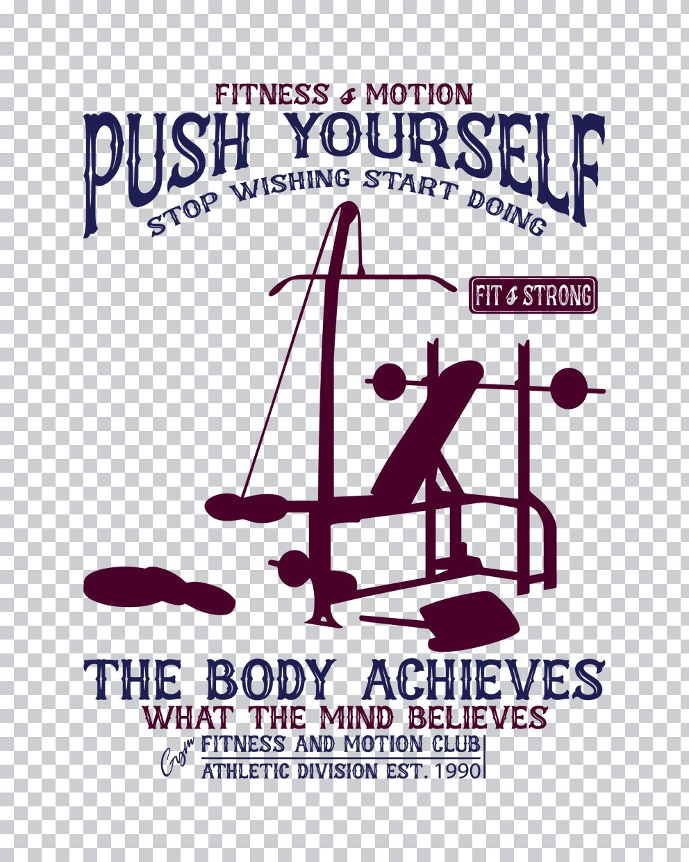 Push Yourself Fitness Quote DTF Transfer