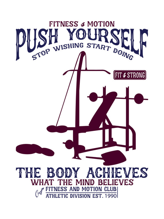 Push Yourself Fitness Quote DTF Transfer