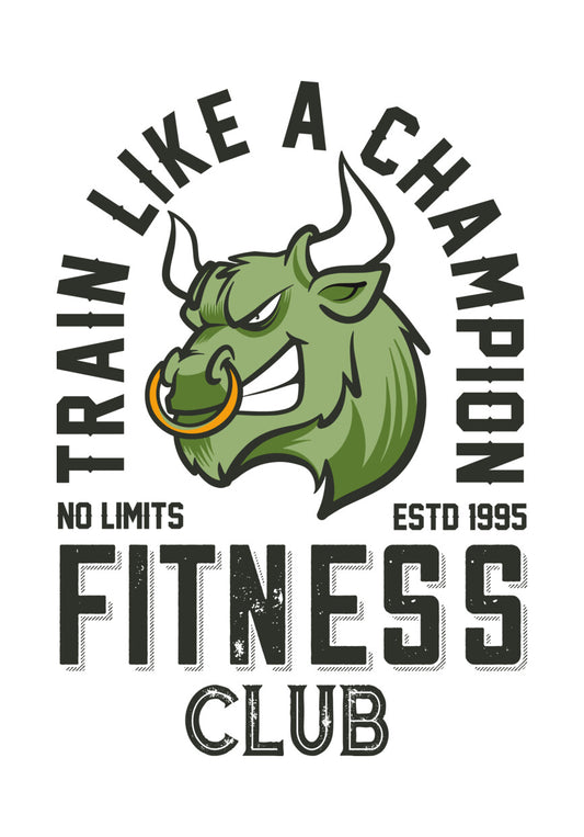 Train Like A Champion Bull DTF Transfer