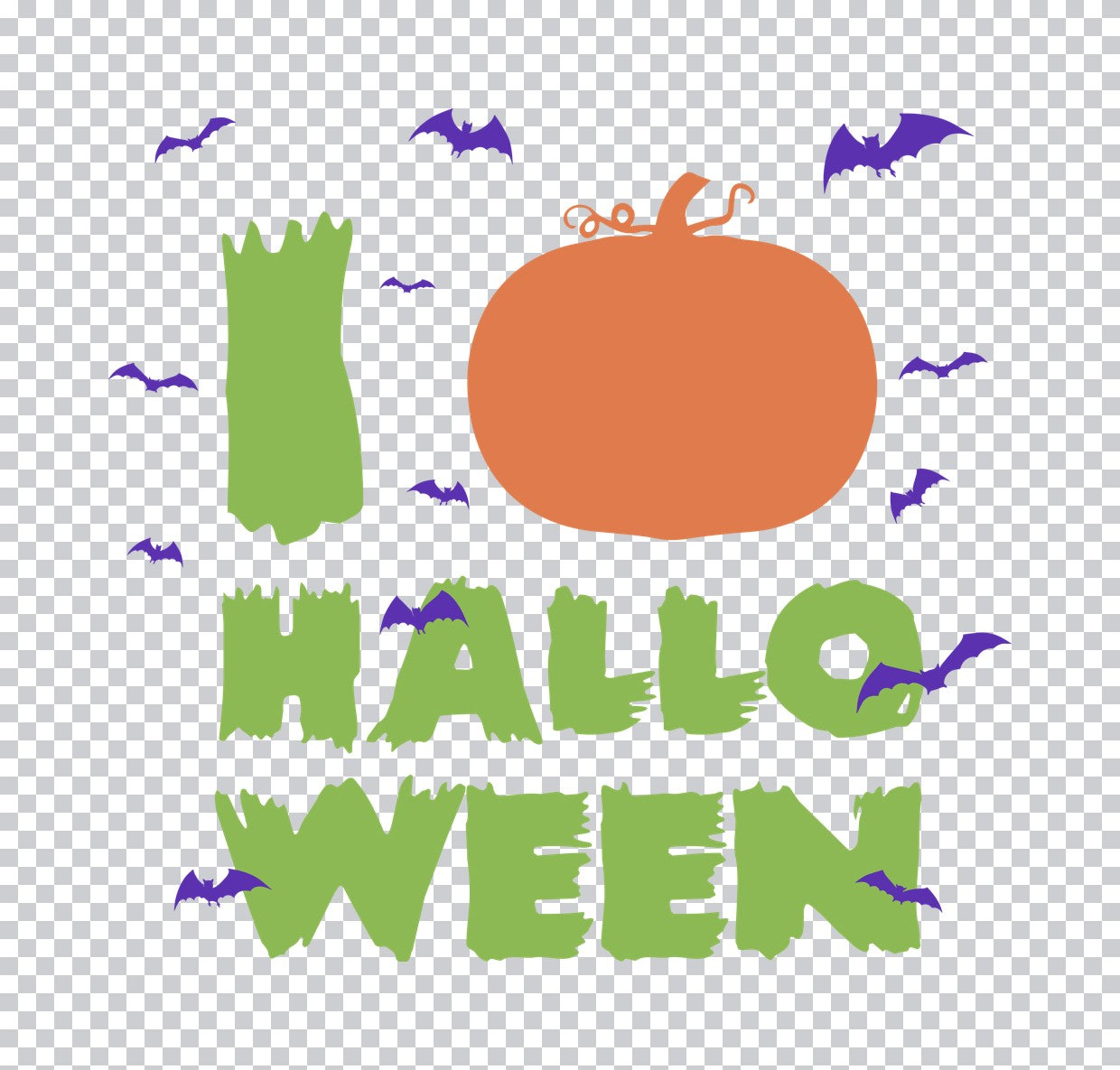 Halloween Pumpkin And Bats DTF Transfer