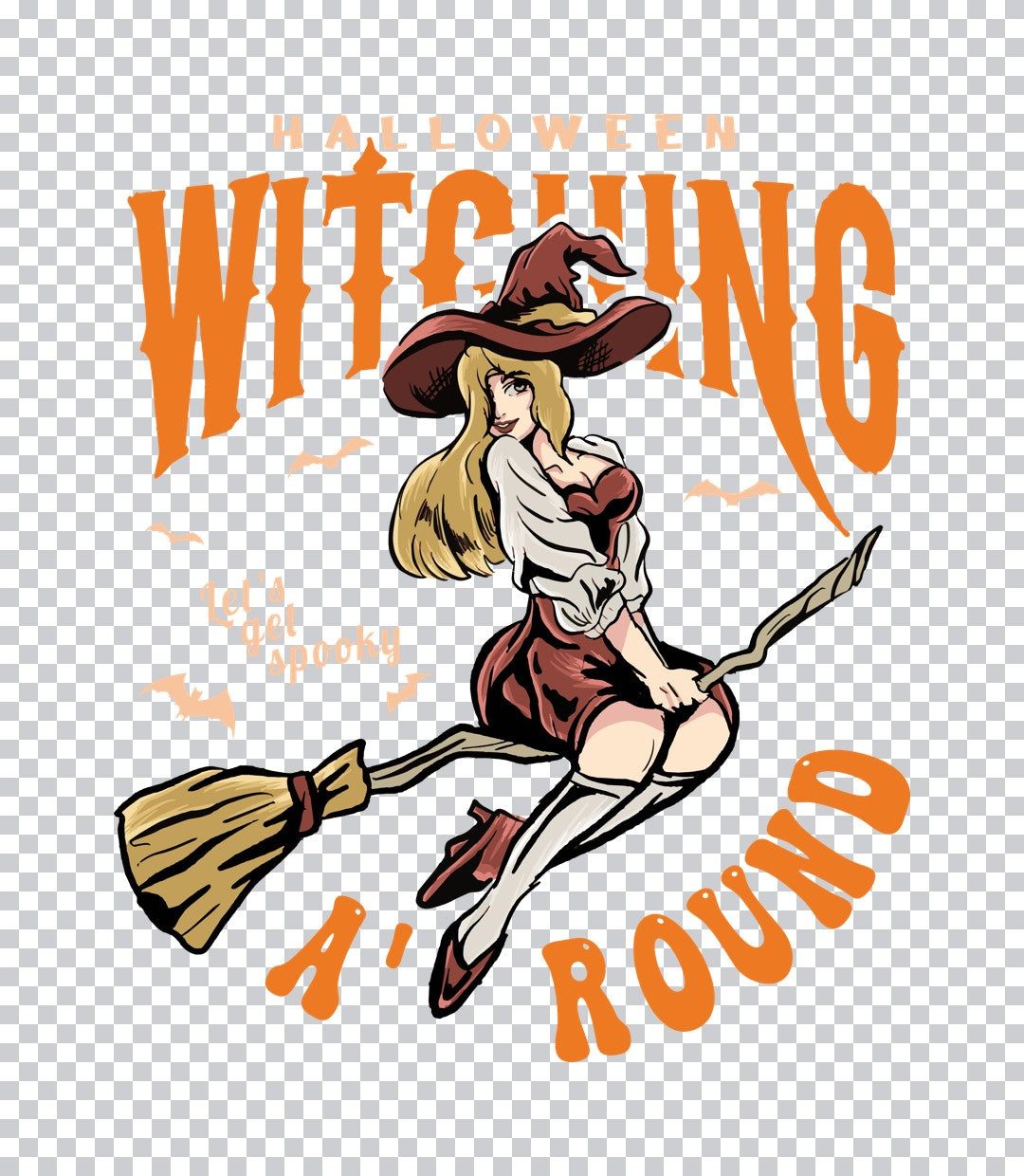 Witching A' Round Pin-Up Witch DTF Transfer