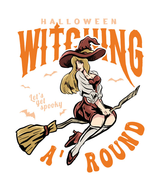 Witching A' Round Pin-Up Witch DTF Transfer