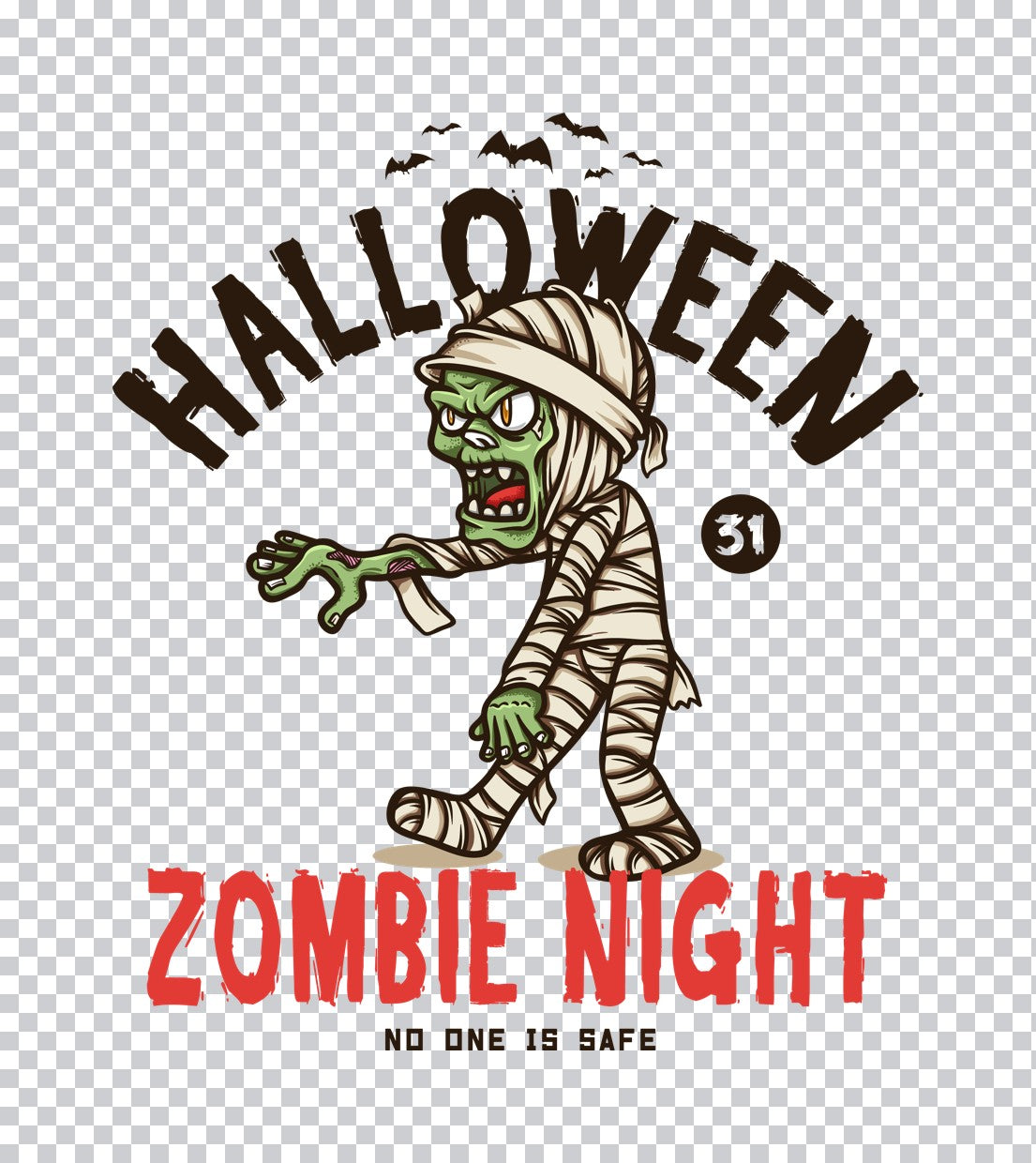 Zombie Night Mummy DTF Transfer