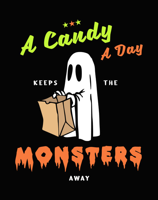 A Candy A Day Keeps Monsters Away DTF Transfer