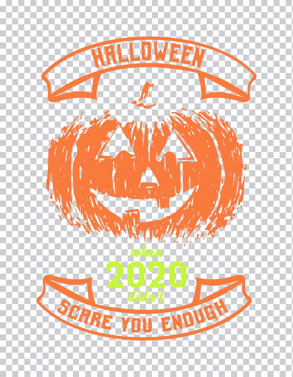 Halloween 2020 Pumpkin DTF Transfer