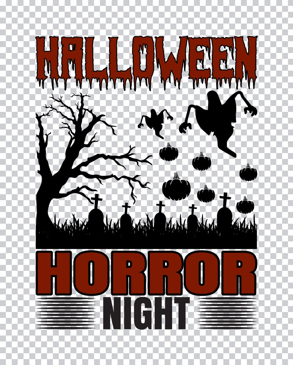 Haunted Graveyard Halloween Night DTF Transfer