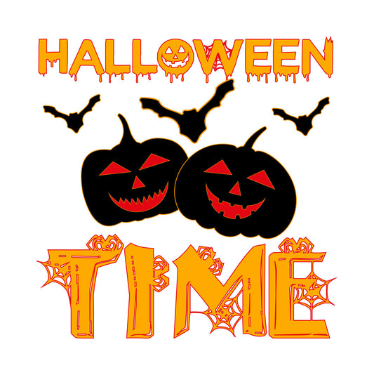 Pumpkin and Bat Halloween DTF Transfer