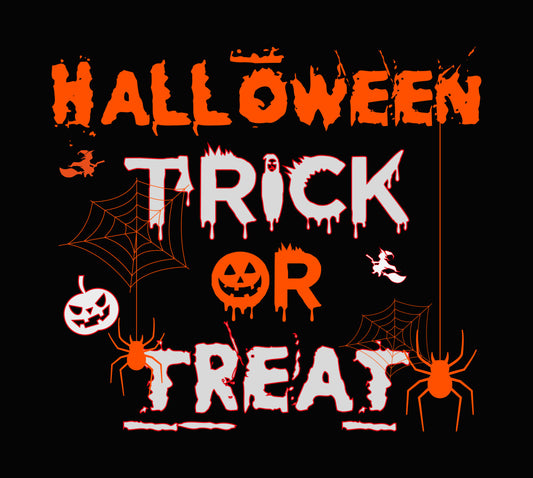 Halloween Trick or Treat Spider Web DTF Transfer