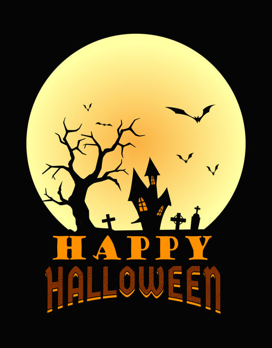Happy Halloween Haunted House DTF Transfer