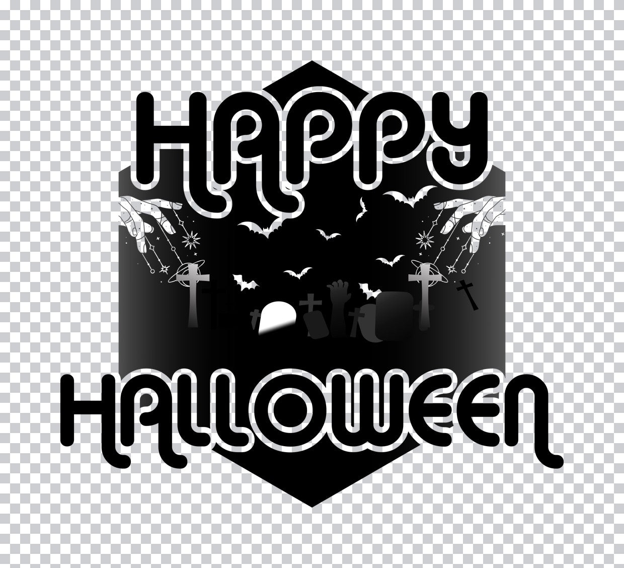 Happy Halloween Celestial Hands DTF Transfer